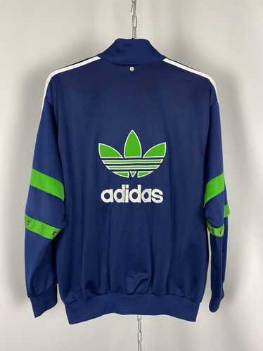 Adidas × Vintage Adidas sweatshirt zip blue big l… - image 1
