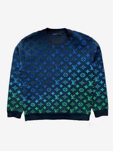 Louis Vuitton x Virgil Navy / Green Gradient Monogram Fil Coup Sweatshirt
