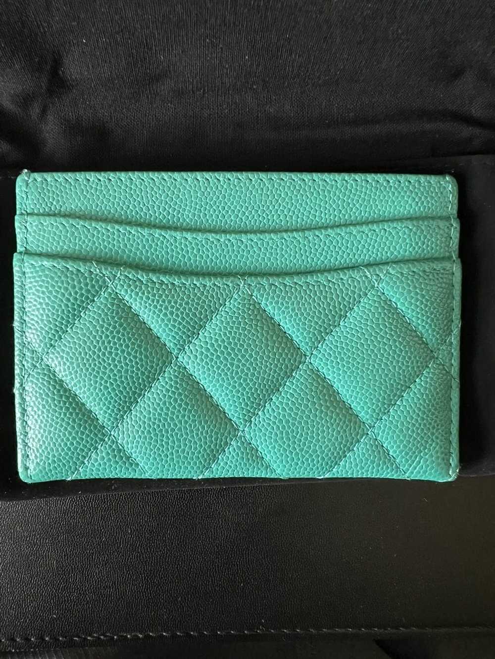 Chanel Chanel Caviar Quilted Card Holder Turquoise - image 2