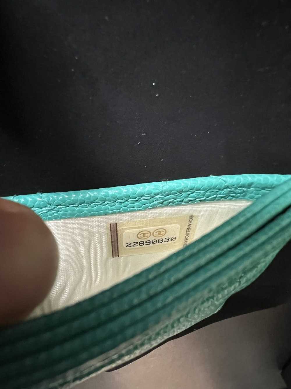 Chanel Chanel Caviar Quilted Card Holder Turquoise - image 6