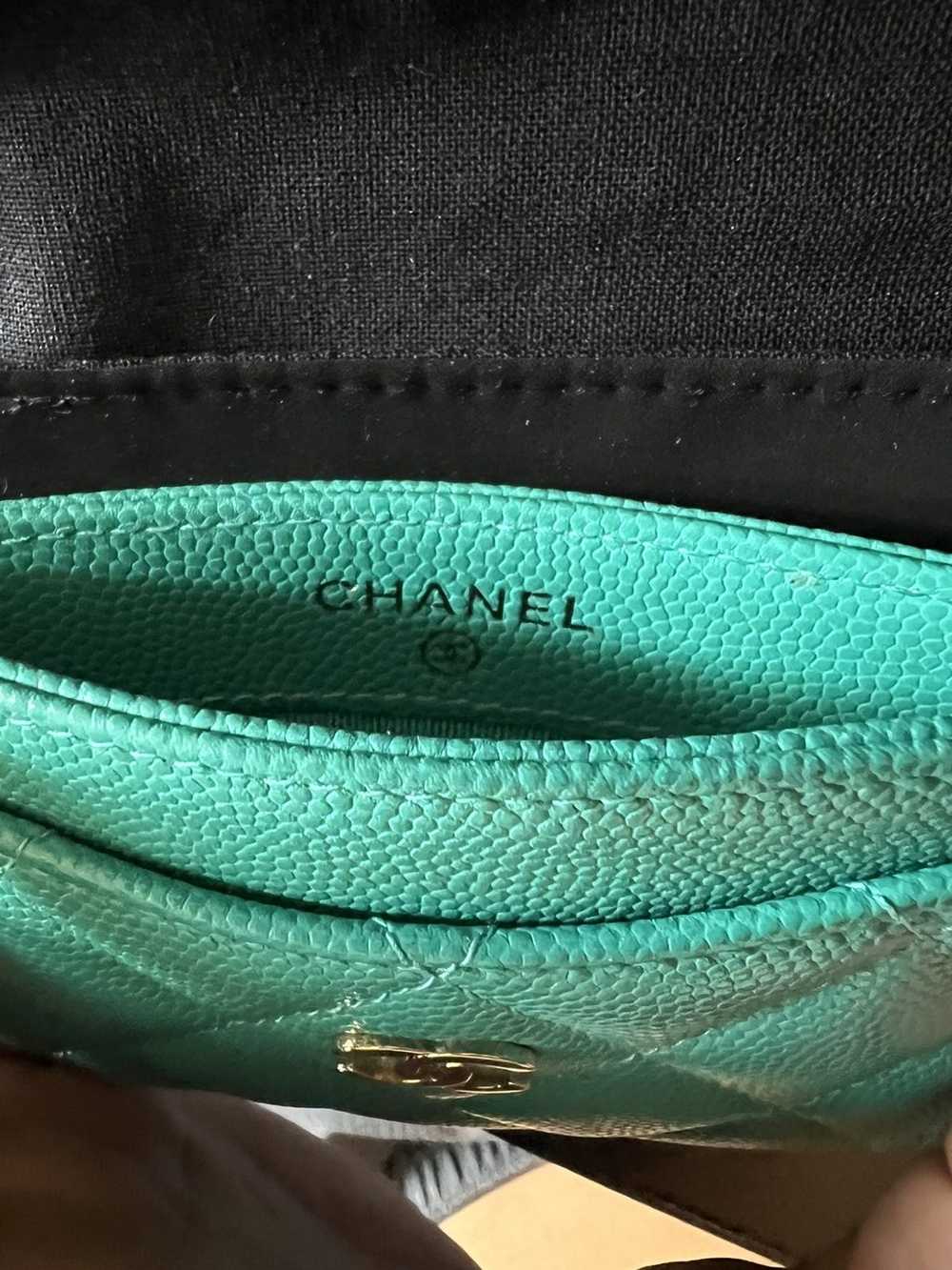 Chanel Chanel Caviar Quilted Card Holder Turquoise - image 7