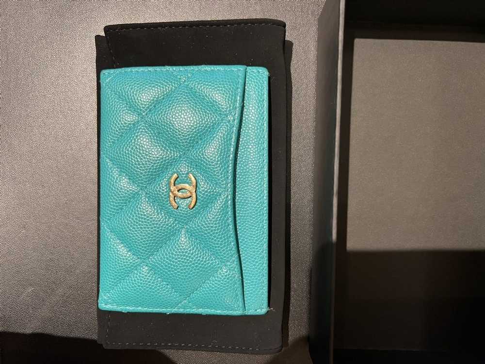 Chanel Chanel Caviar Quilted Card Holder Turquoise - image 9