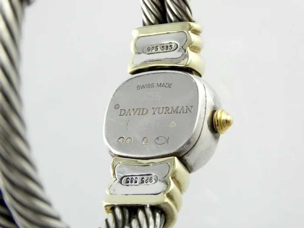 David Yurman Sterling Silver 14k Gold 2 Row Cable… - image 10