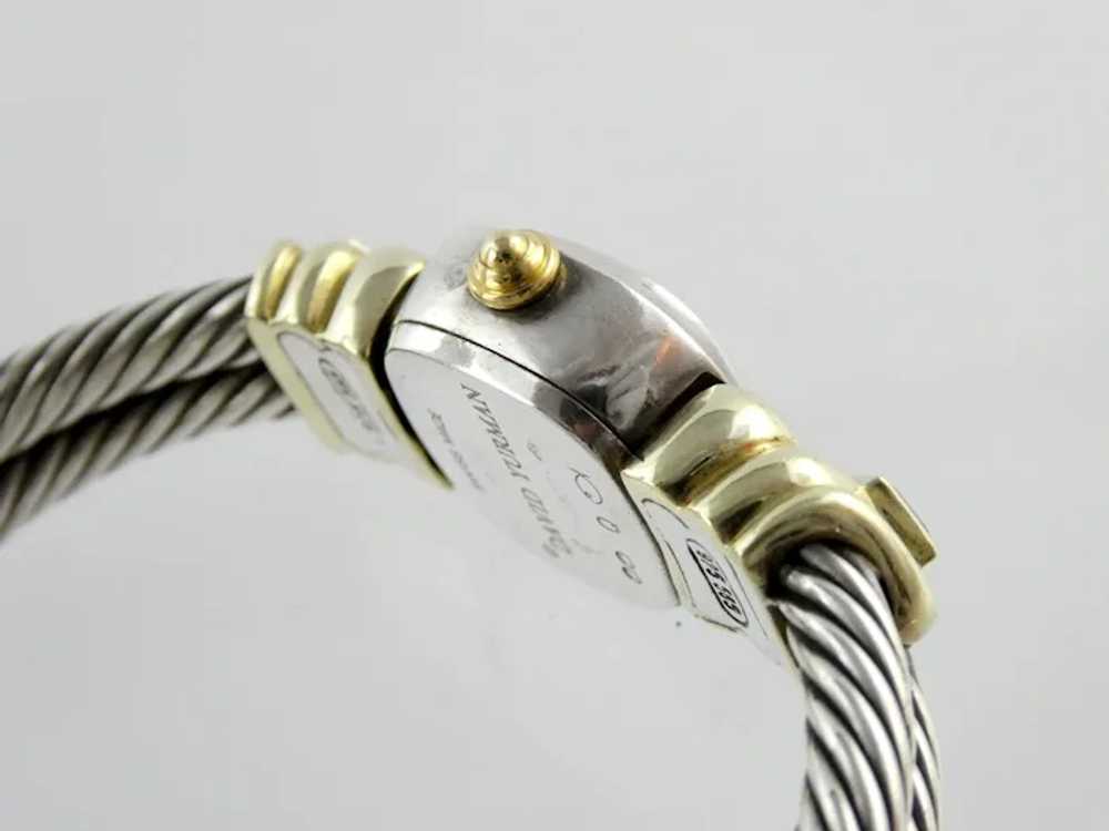 David Yurman Sterling Silver 14k Gold 2 Row Cable… - image 7