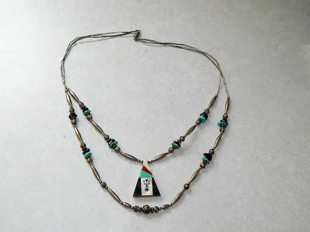 Zuni Navajo Inlay Turquoise Spiny Oyster,  MOP, O… - image 2