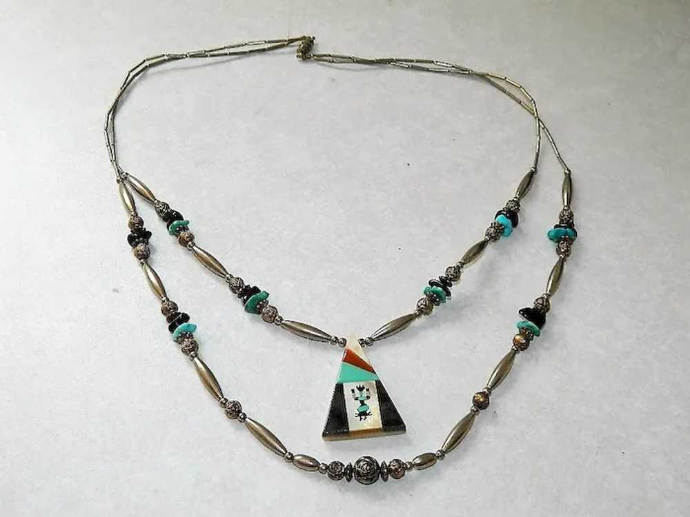 Zuni Navajo Inlay Turquoise Spiny Oyster,  MOP, O… - image 3