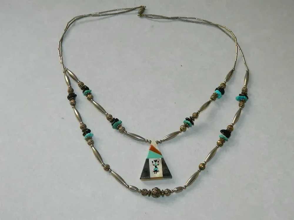 Zuni Navajo Inlay Turquoise Spiny Oyster,  MOP, O… - image 4