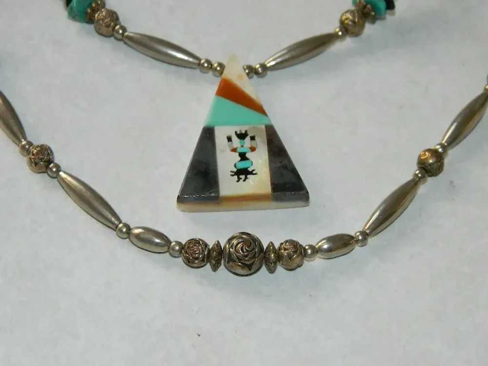 Zuni Navajo Inlay Turquoise Spiny Oyster,  MOP, O… - image 5