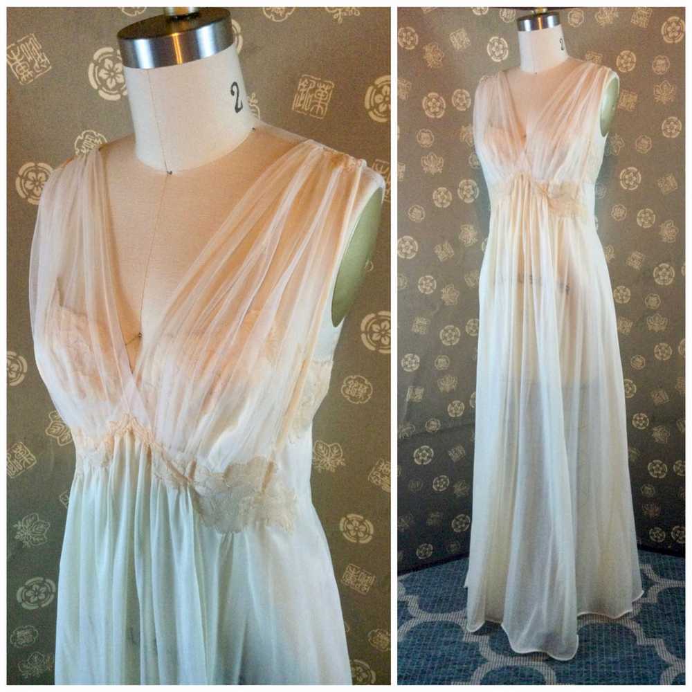 1950s Vanity Fair Sheer Tricot Nightgown - Gem