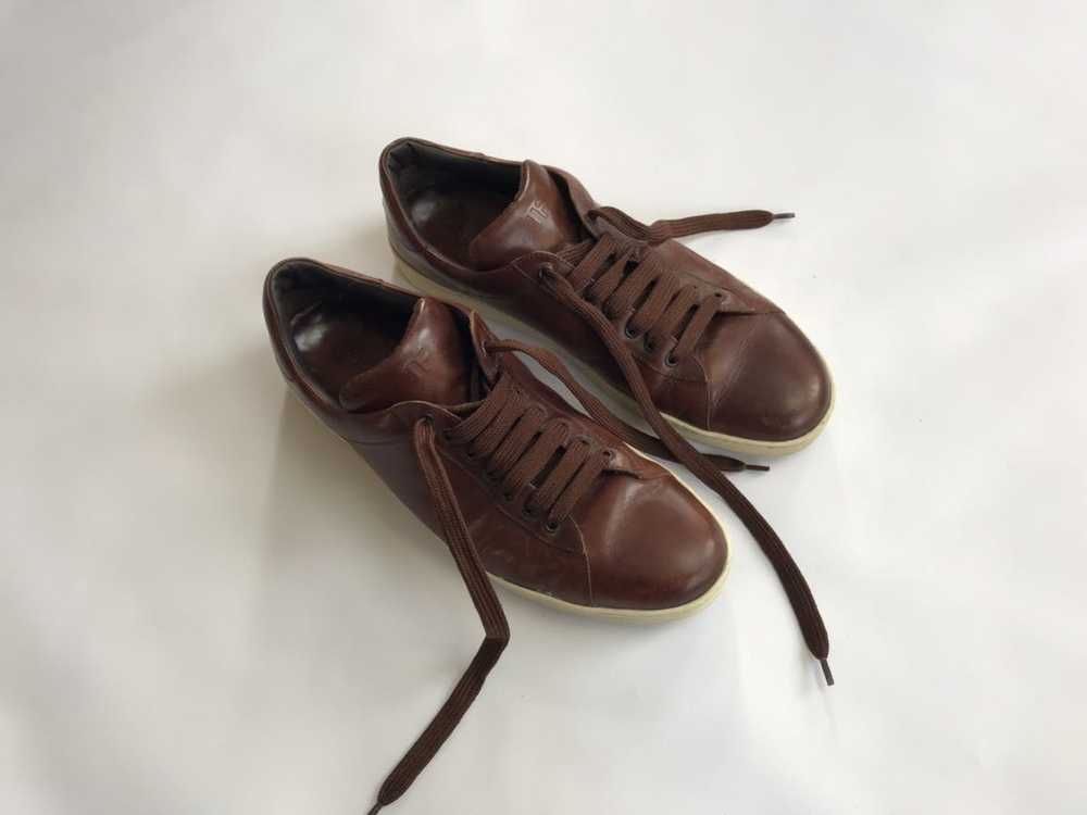 Tom Ford Tom Ford Brown Leather Low Sneakers - image 1