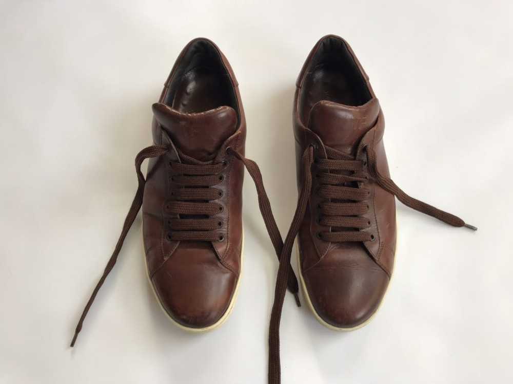 Tom Ford Tom Ford Brown Leather Low Sneakers - image 4