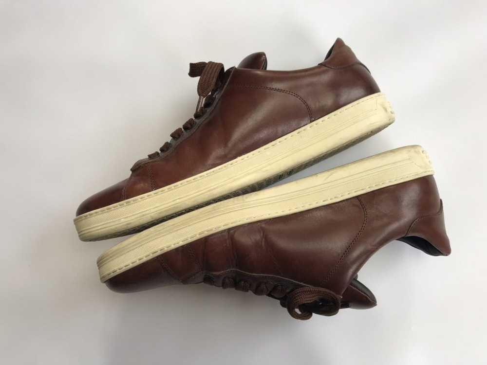 Tom Ford Tom Ford Brown Leather Low Sneakers - image 5