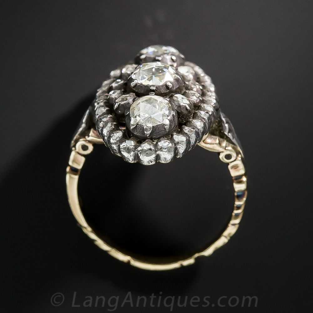 Georgian-Style Rose Cut Diamond Dinner Ring - image 4