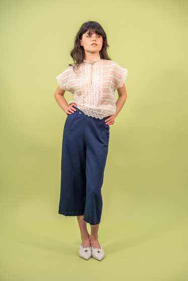 1930s Deadstock Cotton Twill Side Button Trousers 