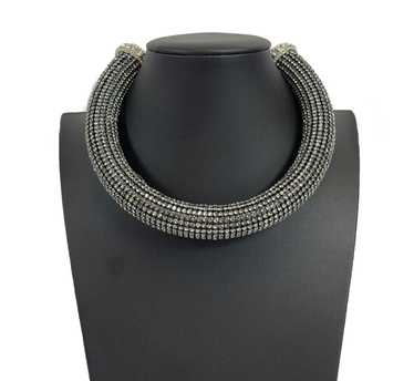 CHANEL - 17K CC Rhinestone Crystal Choker Necklac… - image 1