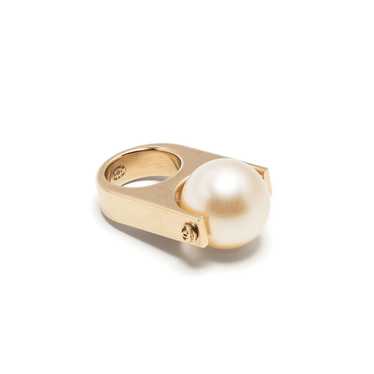 CHANEL CC Pearl-embellished Ring, GoldThis item h… - image 1