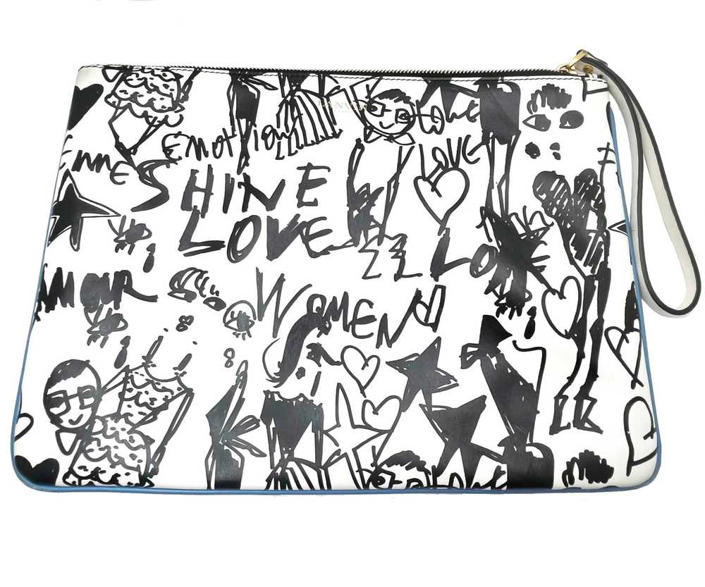 LANVIN Black White Love Sketch Drawing Large Clut… - image 1