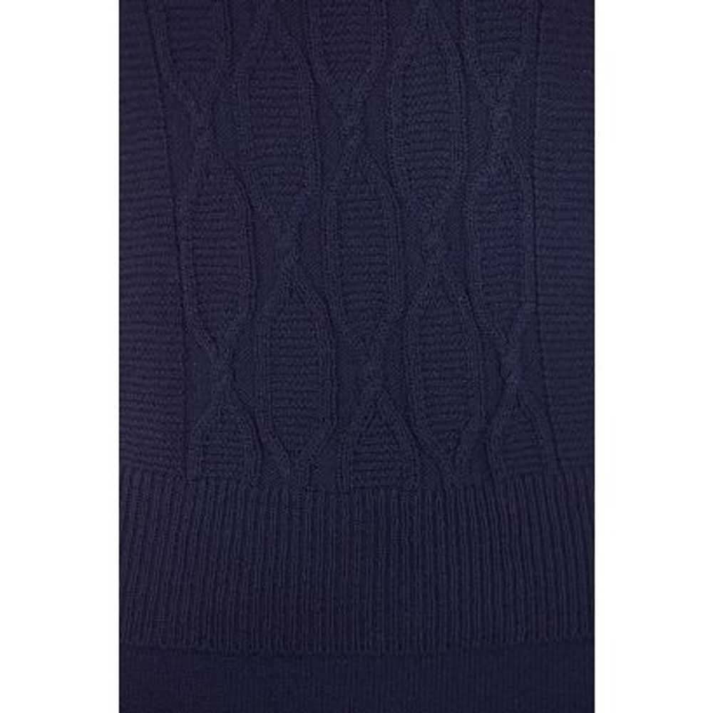 St. John Sport Cable Knit Scoop Neck Shell in Navy - image 2