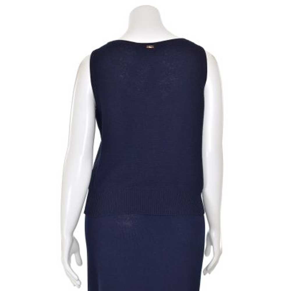 St. John Sport Cable Knit Scoop Neck Shell in Navy - image 4