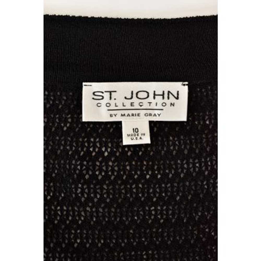 St. John Collection Sheer Long Sleeve V-Neck Swea… - image 5