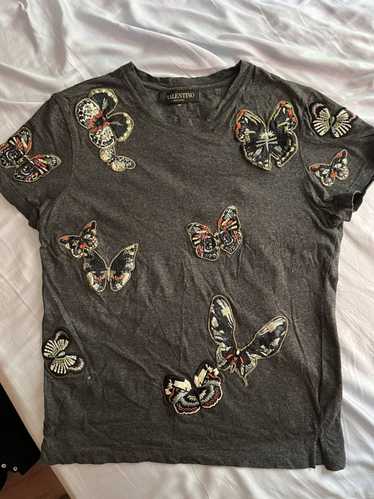 Valentino Butterfly Embroidered Cotton Crewneck Co