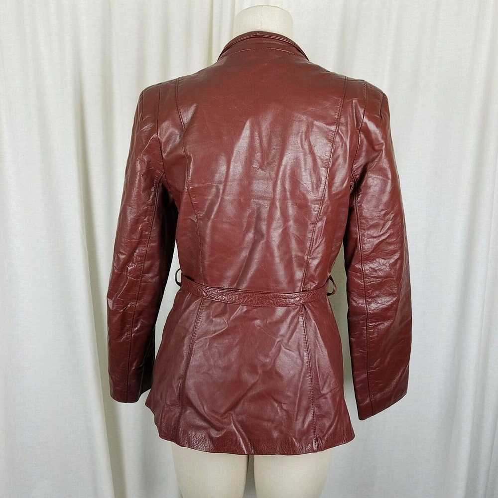 Vintage Opera Leather Belted Tie Sash Coat Jacket… - image 4