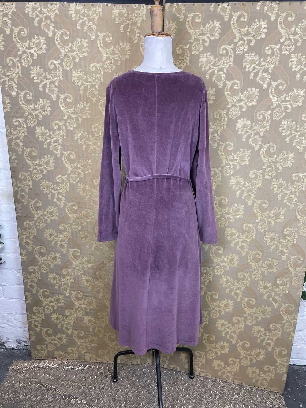 B42" 1970 St Michael Purple Velour Dress UK 16 | … - image 3