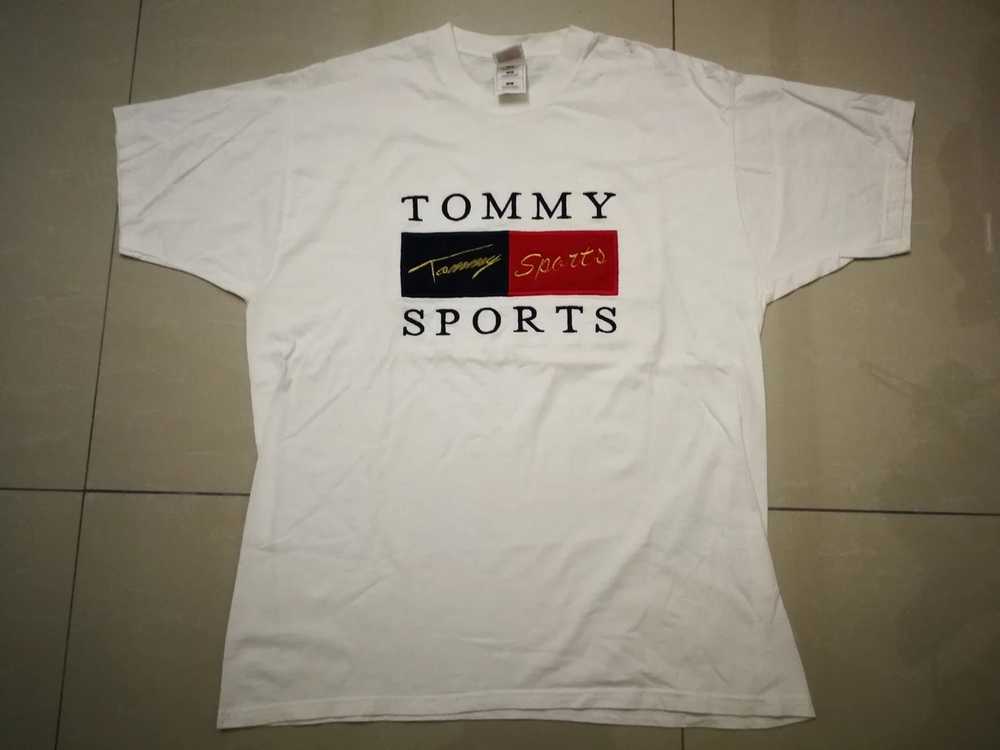 Tommy Hilfiger Vtg tommy sport shirt white red bl… - image 3