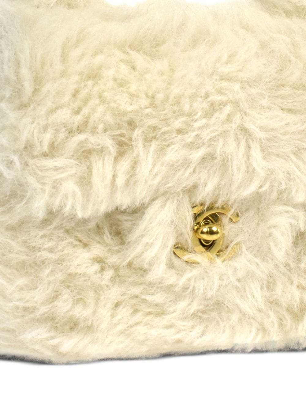 CHANEL Pre-Owned 1992 mini fur tote bag - White - image 3