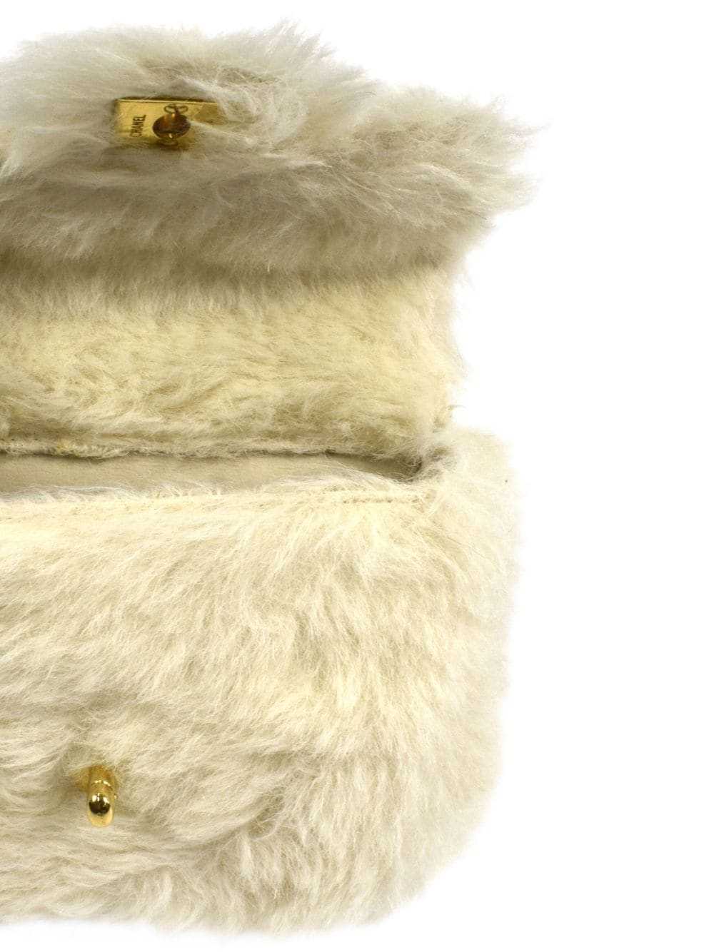CHANEL Pre-Owned 1992 mini fur tote bag - White - image 4