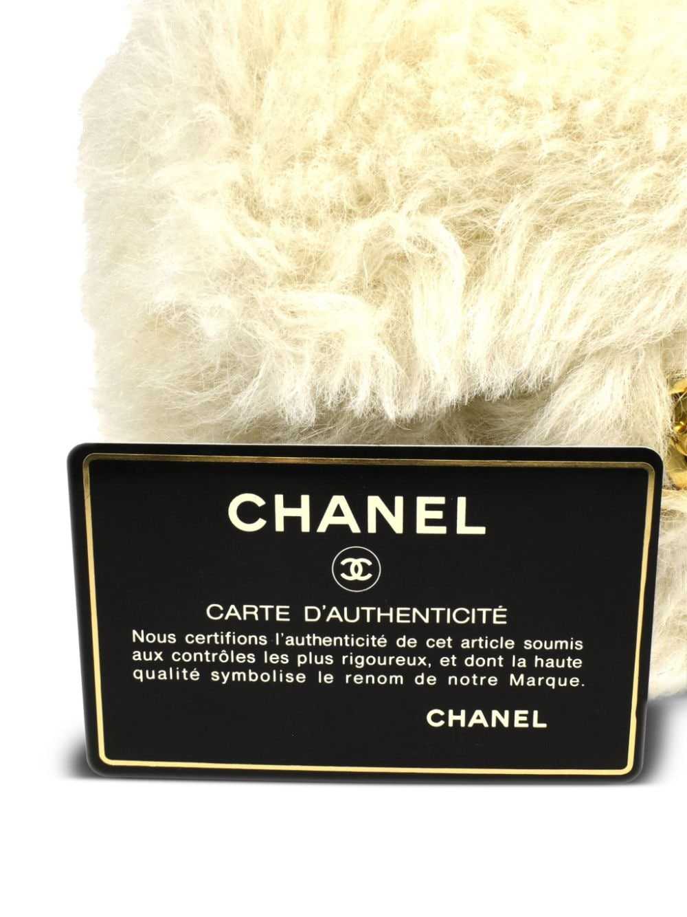 CHANEL Pre-Owned 1992 mini fur tote bag - White - image 5