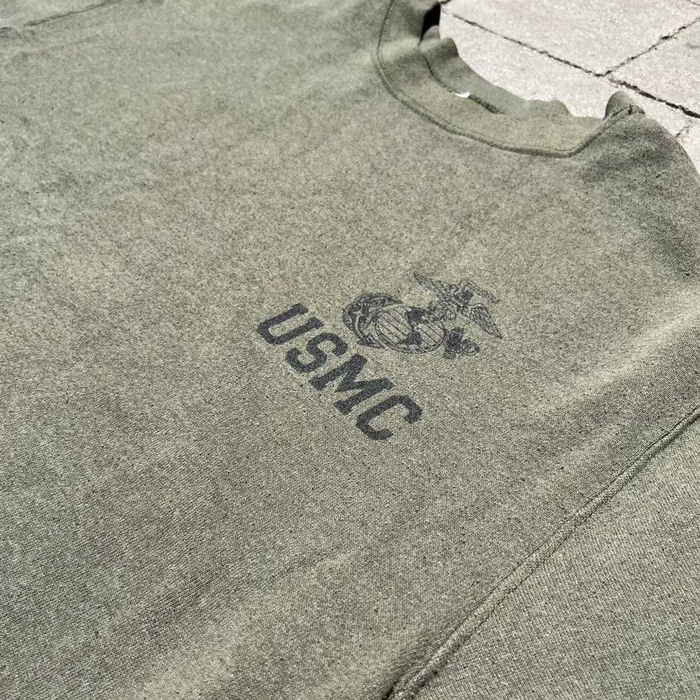 Usmc Vintage Green USMC Crewneck - image 2