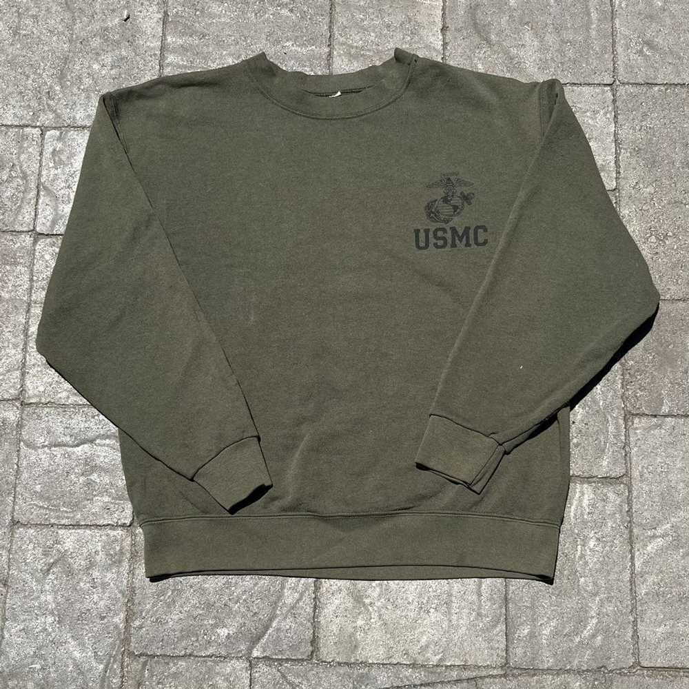 Usmc Vintage Green USMC Crewneck - image 3