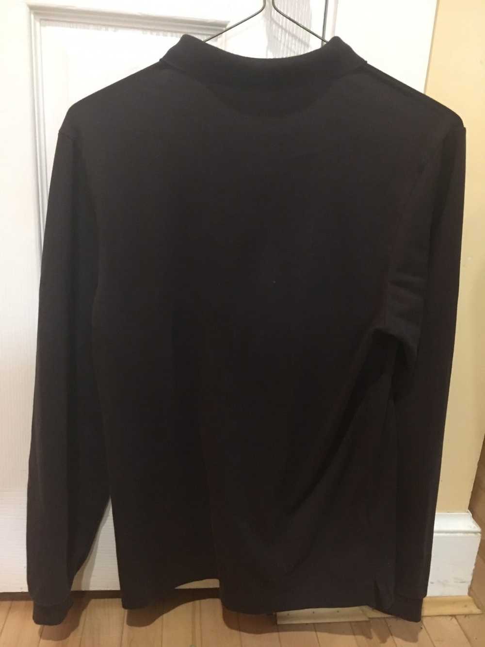 Lands End Land's End Long Sleeve Polo Dark Brown … - image 4
