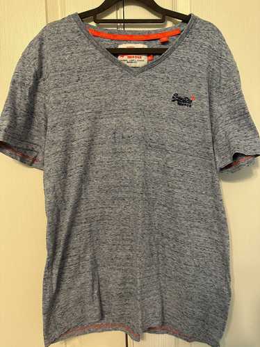 SUPERDRY SUPER DRY SPORTS MENS NO.1 ATHLETIC GRAY T SHIRT RED/WHITE/BLUE  LOGO M