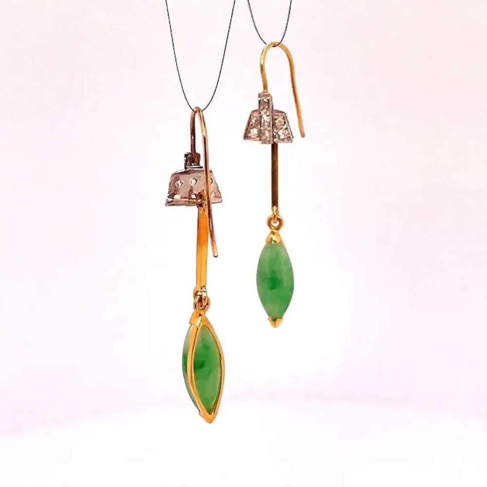 Antique Art Deco Untreated Jade Earrings Antique … - image 7