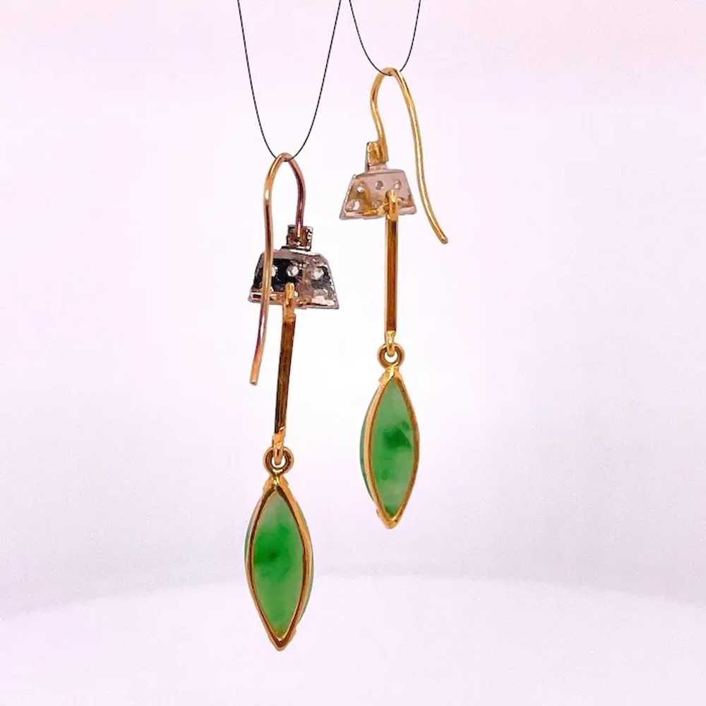 Antique Art Deco Untreated Jade Earrings Antique … - image 8