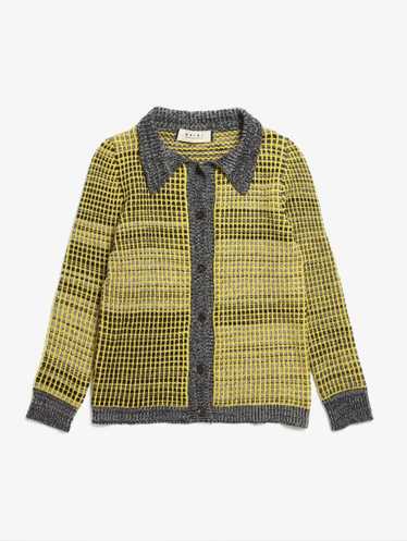 Marni Yellow And Gray Button Woolen Cashmere Cardi