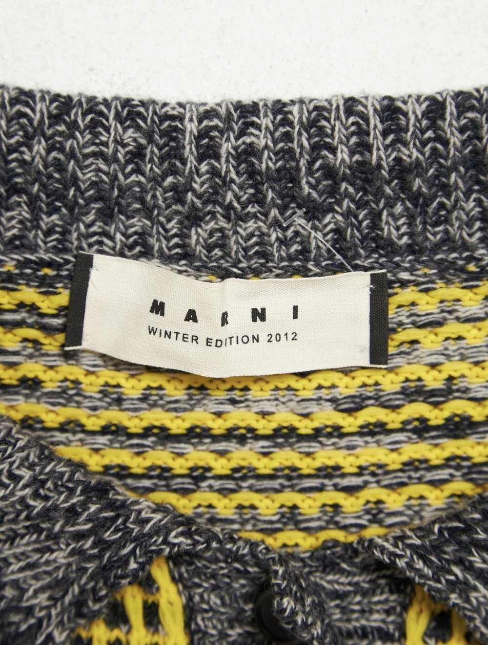 Marni Yellow And Gray Button Woolen Cashmere Card… - image 2