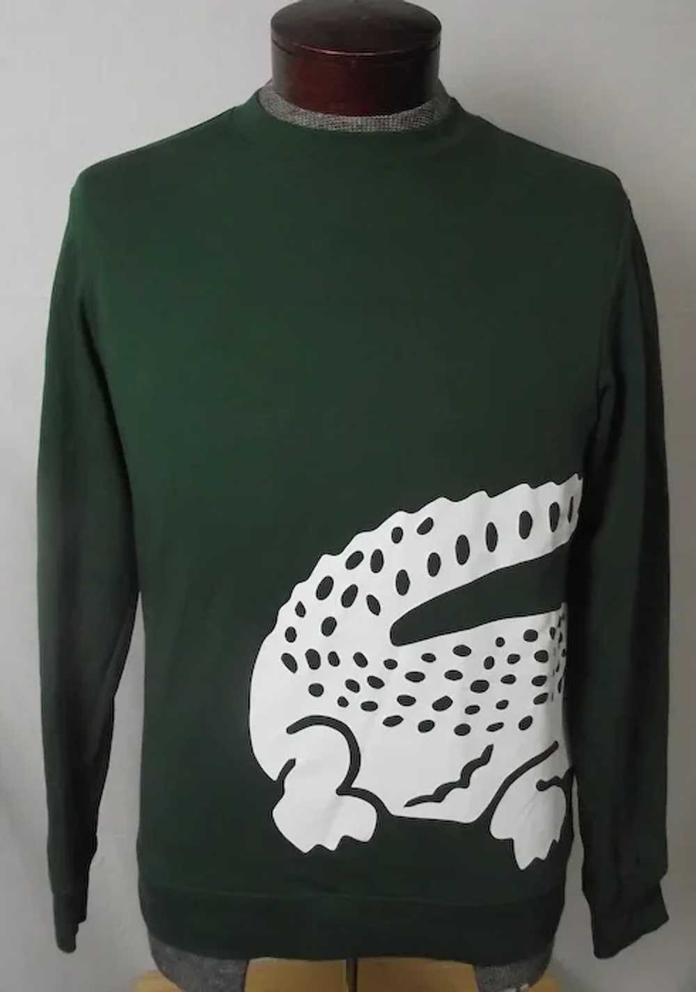 Men’s Crew Neck Texturized Crocodile Print Jacquard Sweatshirt