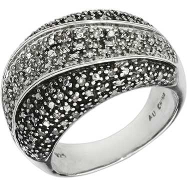 Sterling Silver .36ctw Diamond Pave Ring - image 1