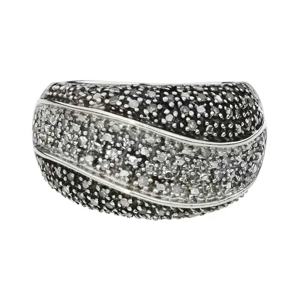 Sterling Silver .36ctw Diamond Pave Ring - image 3