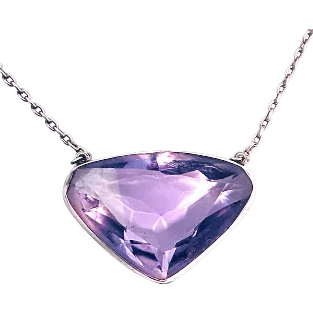 Art Deco Amethyst.Sterling Necklace - image 1