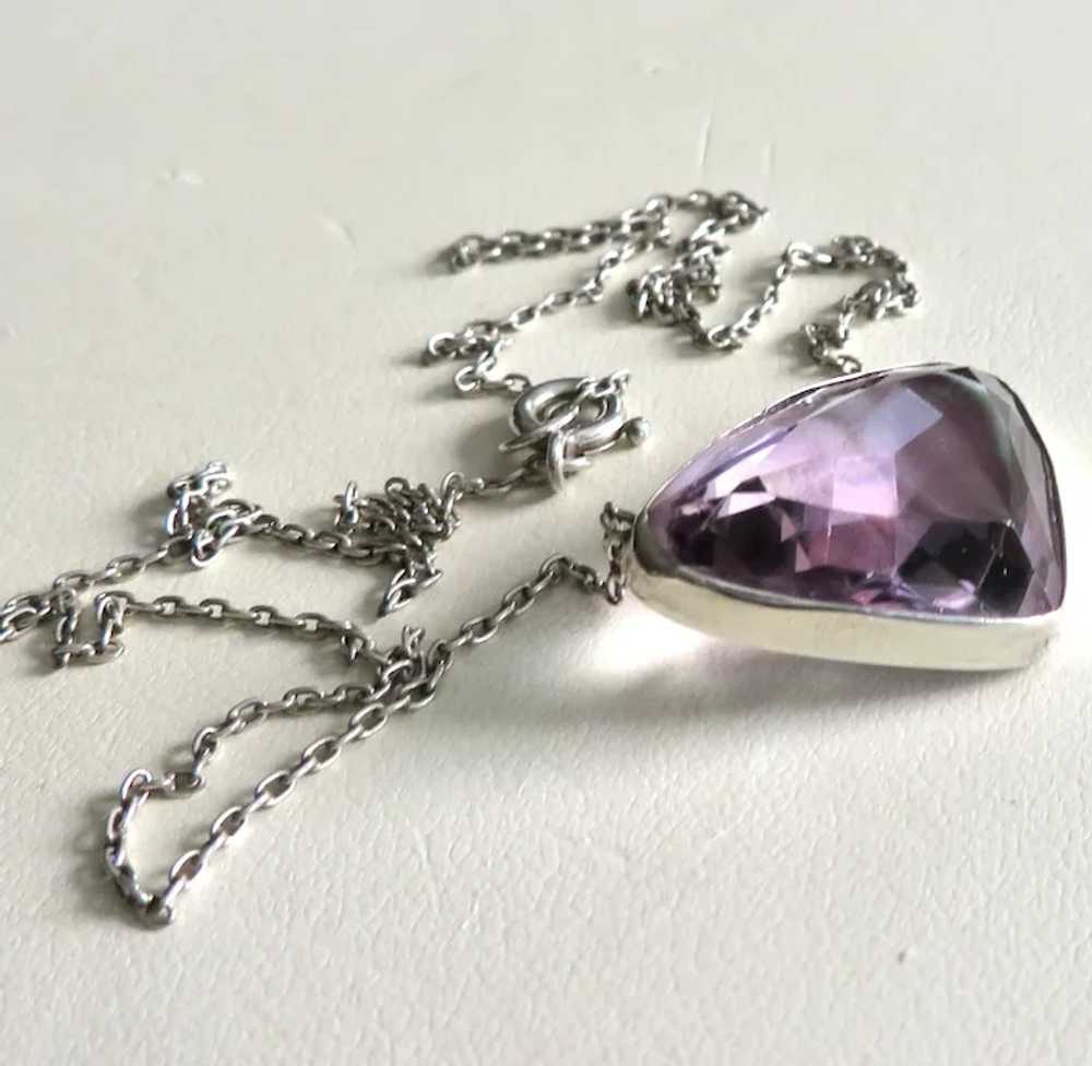 Art Deco Amethyst.Sterling Necklace - image 2