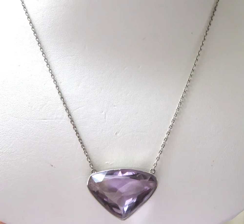 Art Deco Amethyst.Sterling Necklace - image 4