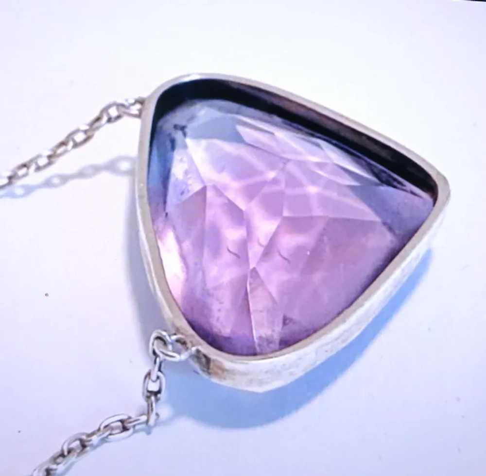 Art Deco Amethyst.Sterling Necklace - image 5