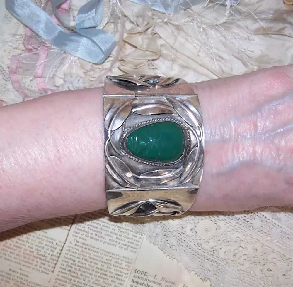 Made in Mexico Mexican Sterling Silver Green Onyx… - image 4