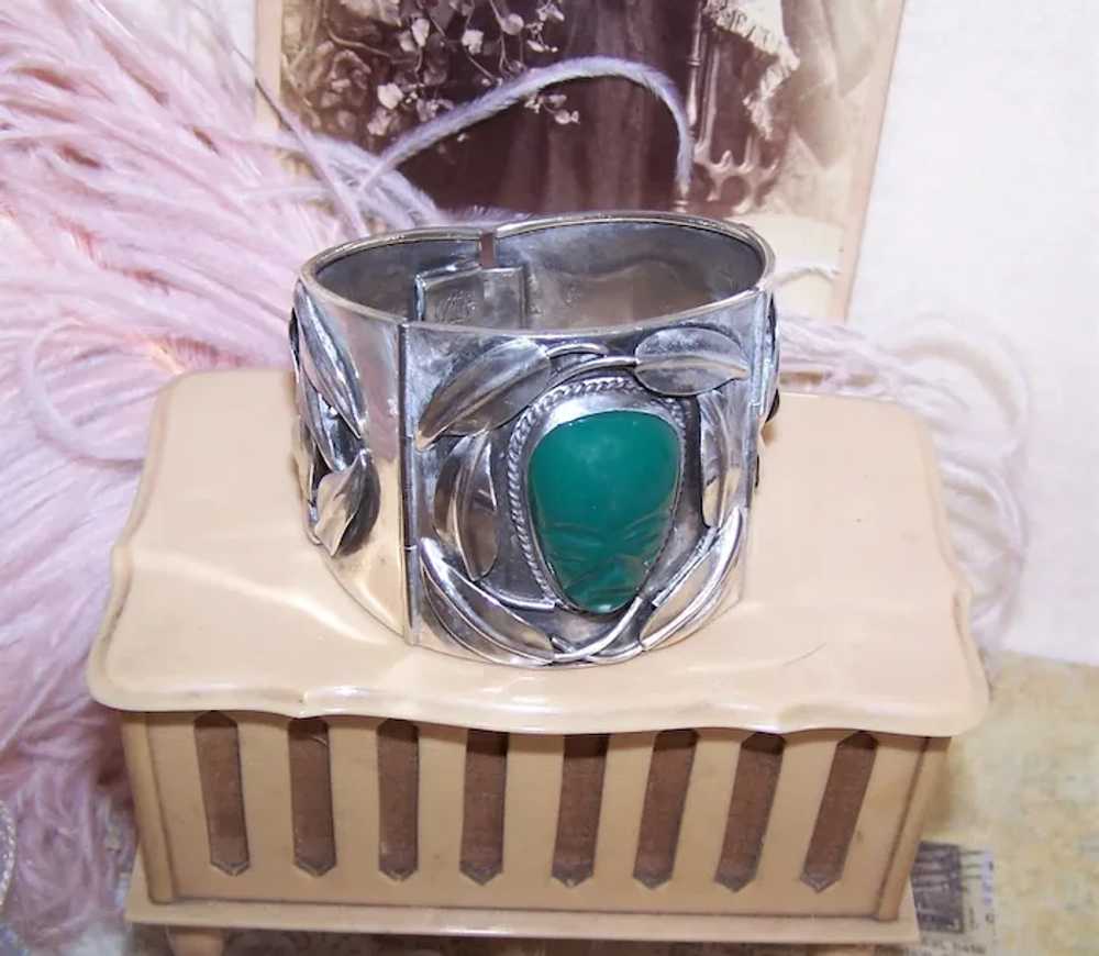 Made in Mexico Mexican Sterling Silver Green Onyx… - image 6