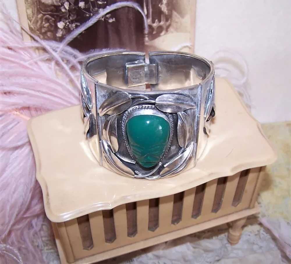 Made in Mexico Mexican Sterling Silver Green Onyx… - image 7