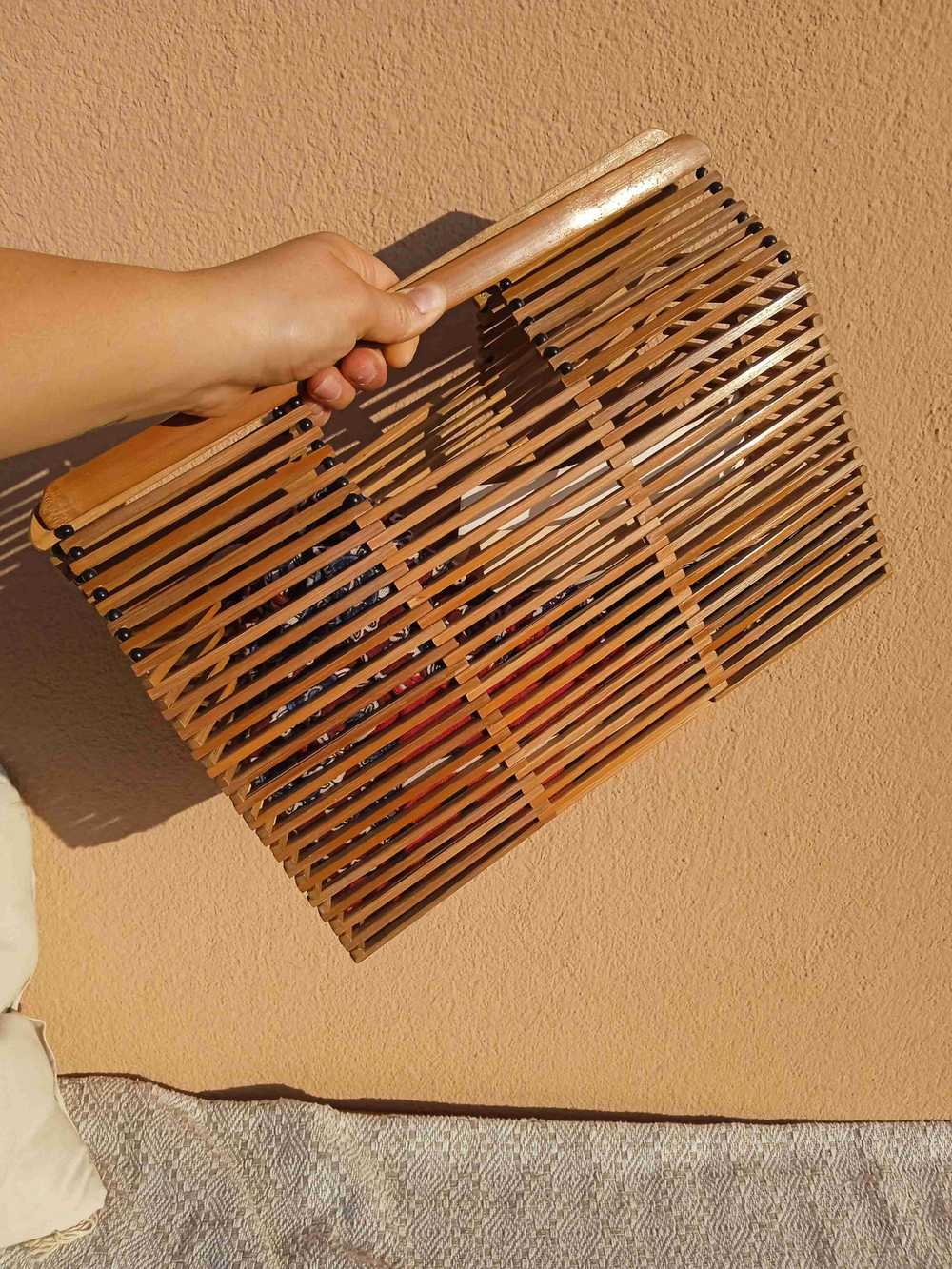 wooden handbag - Openwork handbag, made entirely … - image 6